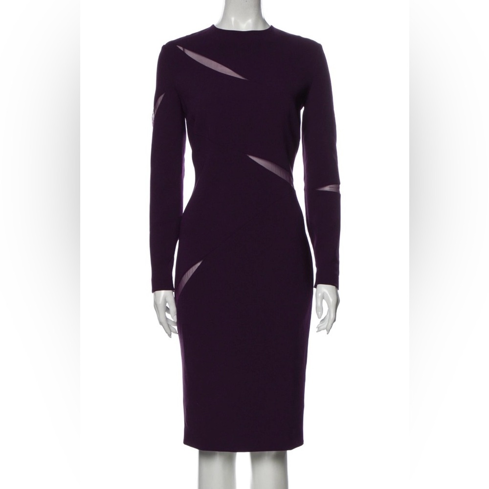 Emilio Pucci Purple Wool and Mesh Dress